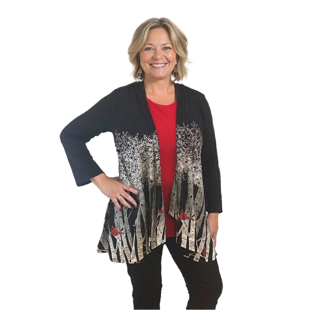 A Walk in The Park Cardinal Birch Cardigan L Woodland Cottagecore NWT Teacher